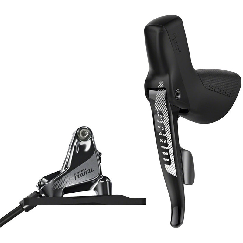 SRAM Rival 1 Hydraulic Disc Brake & Left Dropper Remote Lever  Flat Mount, 950mm Hose, Organic Pads, Black, High-Performance Cycling Components Flat mount