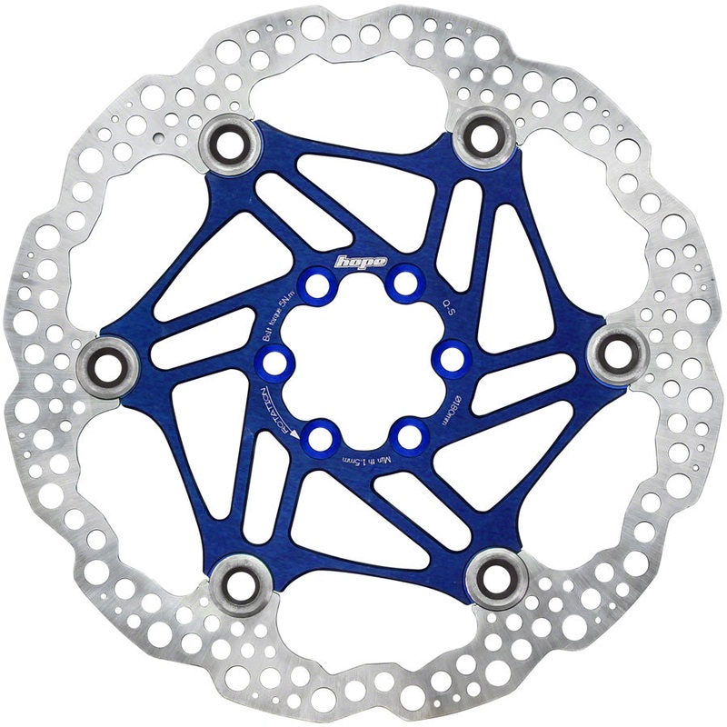 Hope Floating Disc Brake Rotor – 180mm, 6-Bolt, Blue