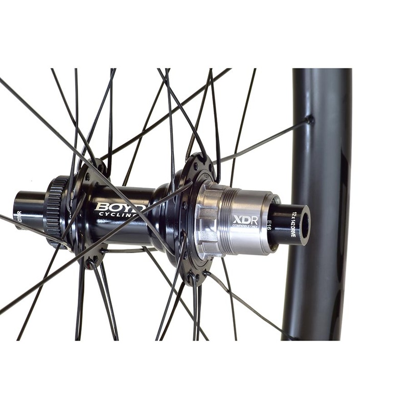 Boyd Cycling Jocassee Rear Wheel 700c Carbon Gravel Wheelset with SRAM XD-R Hub, 28 Holes, 25mm Width, Center Lock Disc, Tubeless Ready SRAM XD-R