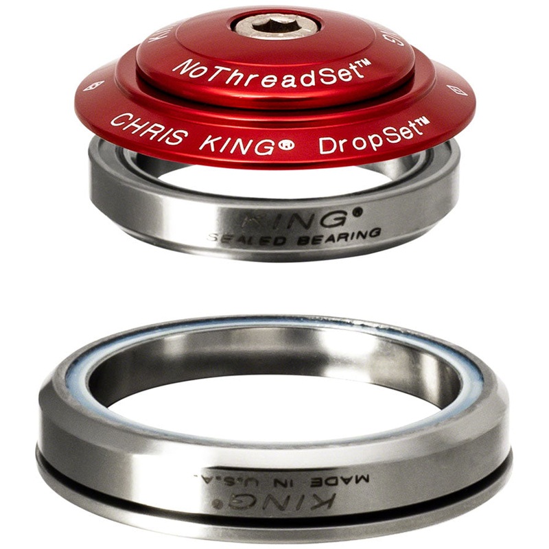 Chris King DropSet 5 Headset – 1-1/8″ 42/52mm 45 Deg Red