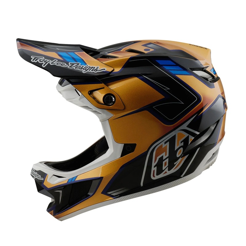 Troy Lee Designs D4 Composite Full Face Helmet – Royalty – Black-Gold Black – Gold X-Small
