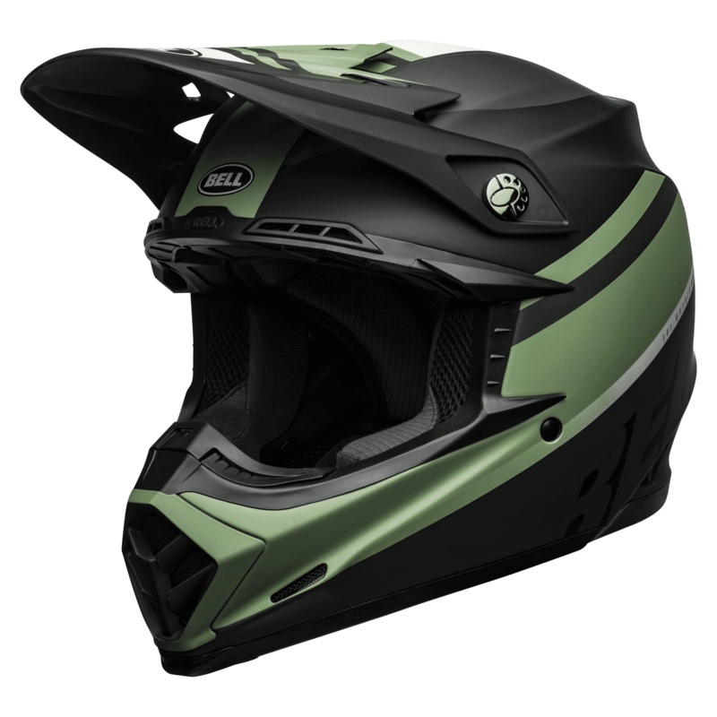 Bell Moto-9 MIPS Full Face Helmet – Prophecy – Matt Black-Dark Green Matt Black – Dark Green X-Large