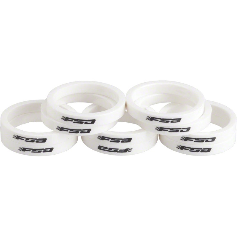 Full Speed Ahead Polycarbonate Headset Spacers 1 1/8″ x 5mm 10 pcs White