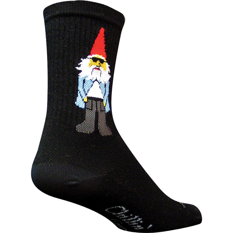 SockGuy Crew Gnomies Socks 6 inch Black Large X-Large Unisex Synthetic