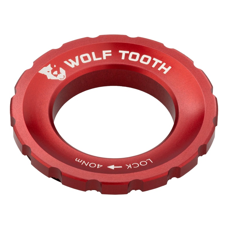Wolf Tooth Components Centerlock Rotor Lockring – Red Red Serrated Interface