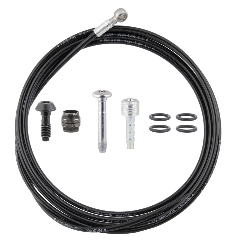 Magura Hydraulic Brake Hose – 2500mm For MT4 to MT TRAIL SL Pressed Banjo Fitting BLK