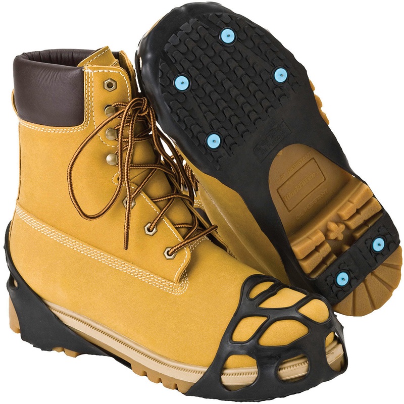 Winter Snow & Ice Traction Cleats & Spikes for Shoes | Durable, Stretch-Fit, Diamond Tread, All-Temperature Performance, Safe on Icy Surfaces SM