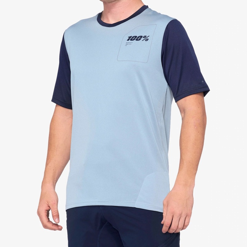 100% Ridecamp Short Sleeve MTB Jersey – Blue-Navy Blue – Navy Small