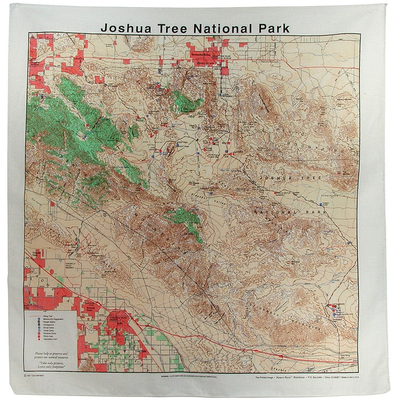 Explore & Celebrate National Parks with 100% Cotton Topographic Bandanas  Stylish, Detailed Maps of Glacier, Grand Canyon, Yellowstone & More JOSHUA TREE