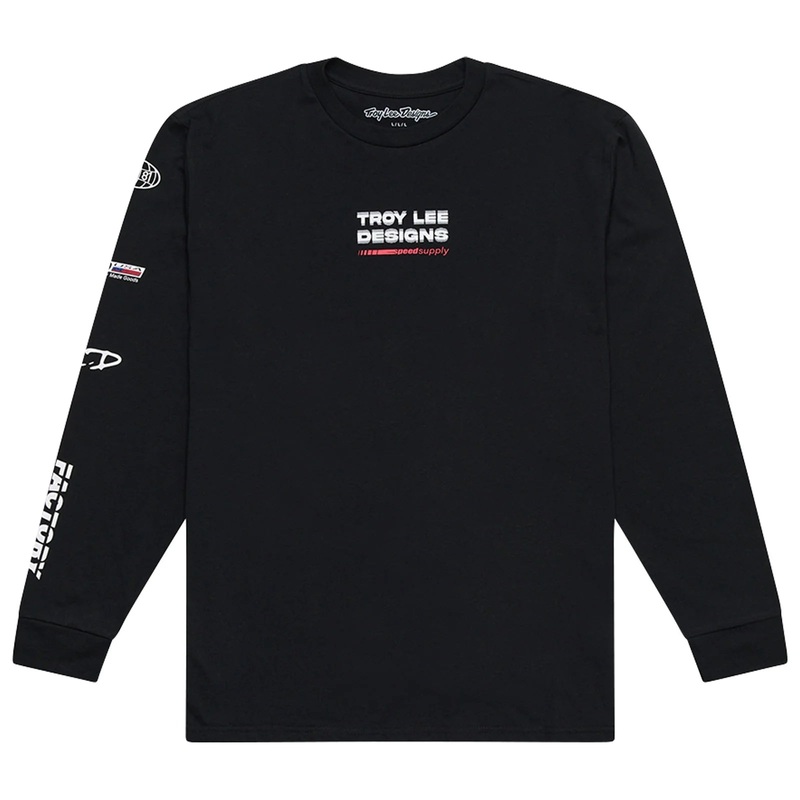 Troy Lee Designs Factory Long Sleeve Tee – Black Black Small