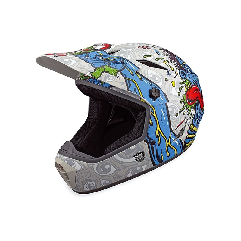 Bell Drop BMX/Downhill Full Face Helmet – Phil – Gray-Blue Phil – Gray – Blue Large