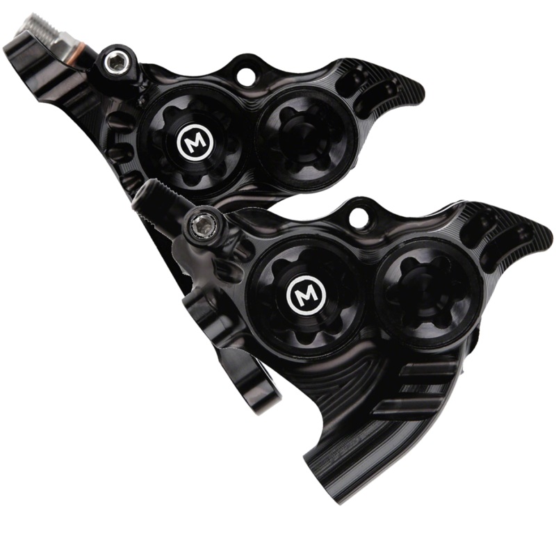 Hope RX4+ Hydraulic Disc Brake Caliper Front & Rear Flat Mount Set High-Performance Monobloc Molded Aluminum, Mineral Oil, Black