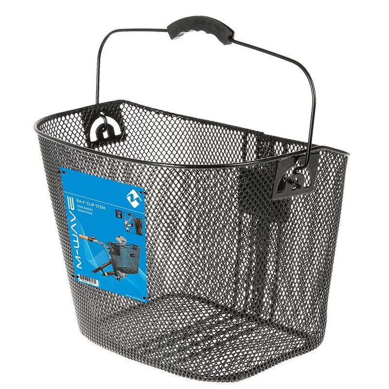 M-Wave BA-F Clip Stem Basket Front 33.5×22.5×25.5cm Black
