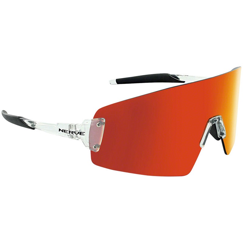 Optic Nerve FixeBLAST Sunglasses – Shiny Crystal Clear, Smoke Lens with Red Mirror