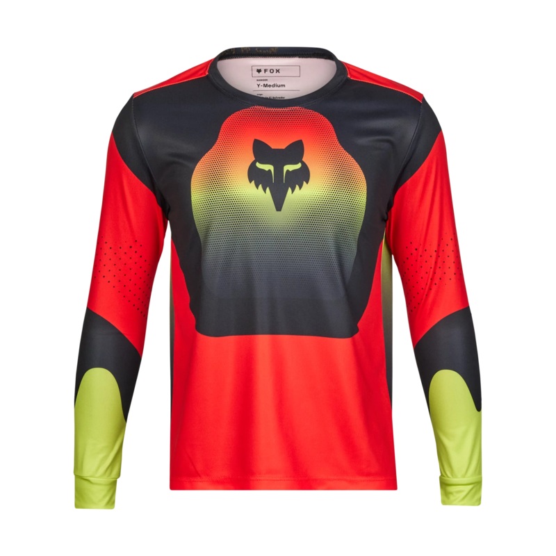Fox Racing Ranger Long Sleeve MTB Jersey – Revise – Youth – Red-Yellow Red – Yellow Small