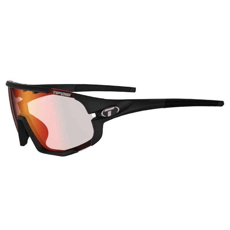 Tifosi Sledge Fototec Single Lens Sunglasses – Matt Black Matt Black Clarion Red Fototec Lens