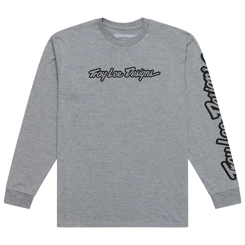 Troy Lee Designs Signature Long Sleeve Tee – Gray Heather Gray Heather Small