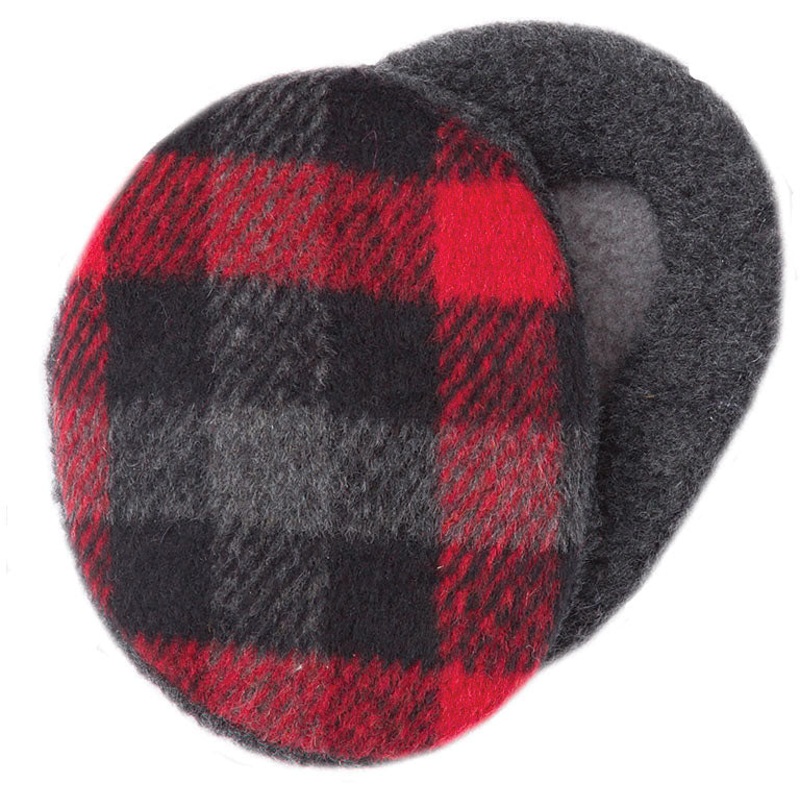 Sprigs Earbags Earbags Fleece Plaid Blk/rd Lg Clothing