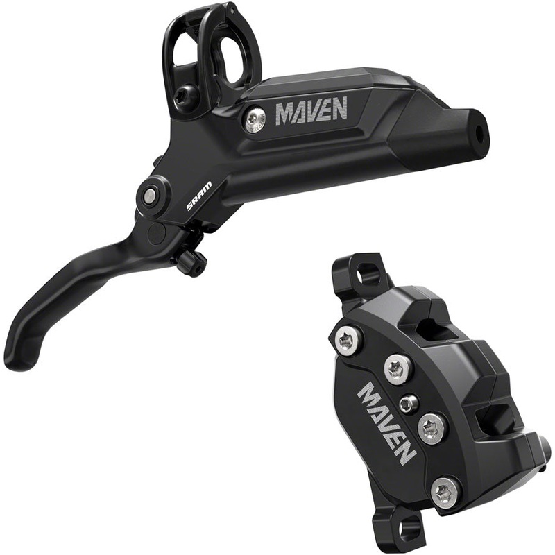 SRAM Maven Base Disc Brake and Lever – Rear or Front, 2000mm Hose, Post Mount, 4-Piston, Aluminum Lever, SS Hardware,