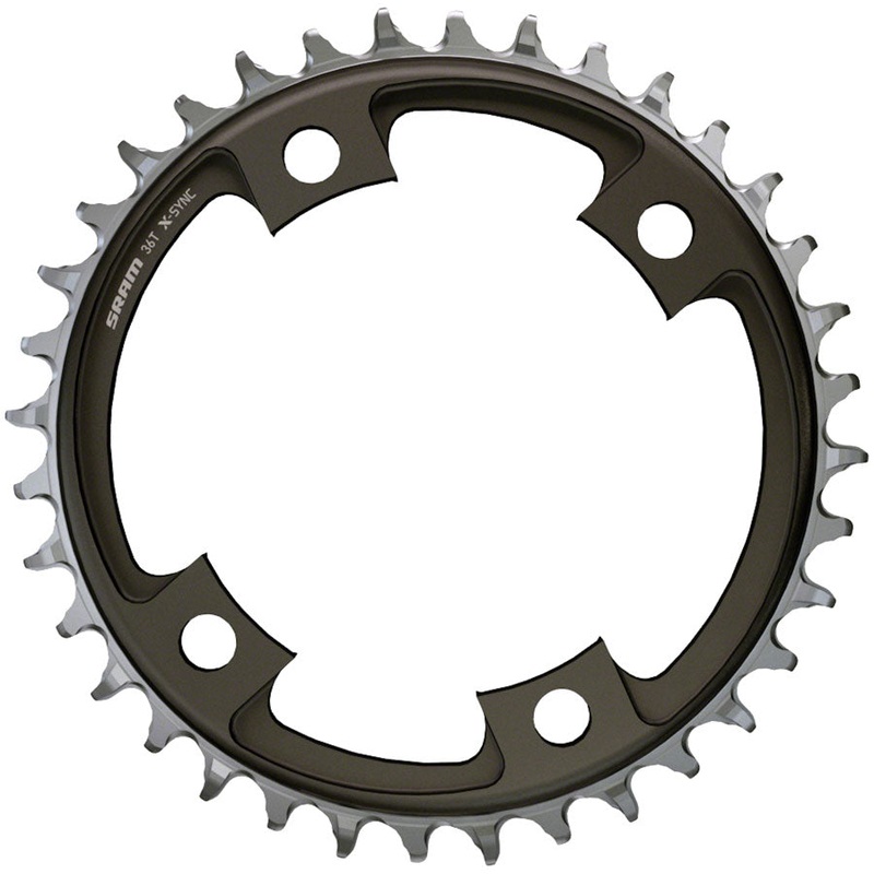 SRAM X-Sync Road Chainring 44t 107 BCD 4-Bolt 1×12-Speed Aluminum Blast Black