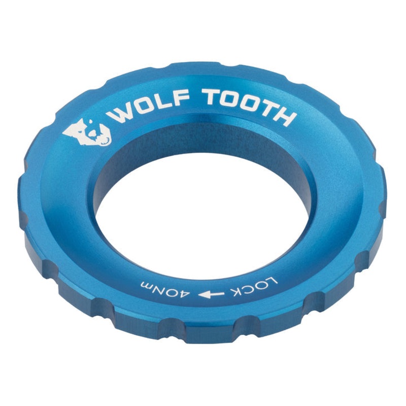 Wolf Tooth Components Centerlock Rotor Lockring – Blue Blue Serrated Interface
