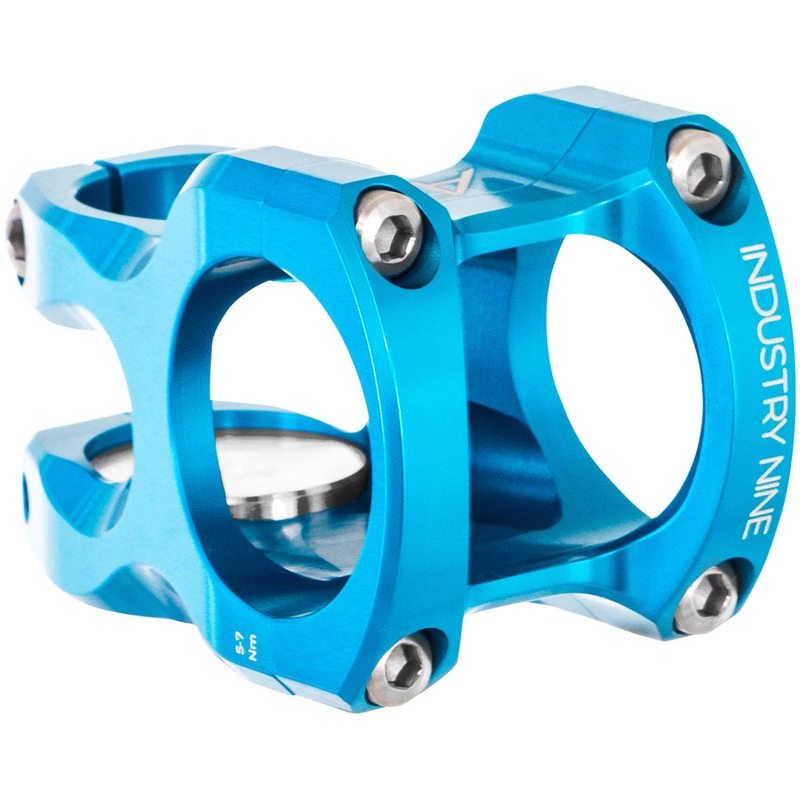 Industry Nine A318 Stem – 40mm, 31.8mm Clamp, +/-4.4, 1 1/8″, Aluminum, Turquoise
