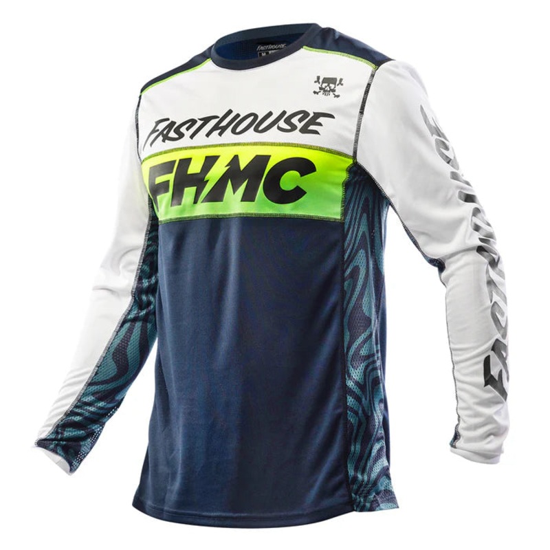Fasthouse Grindhouse Nova Jersey – White-Navy White – Navy Medium