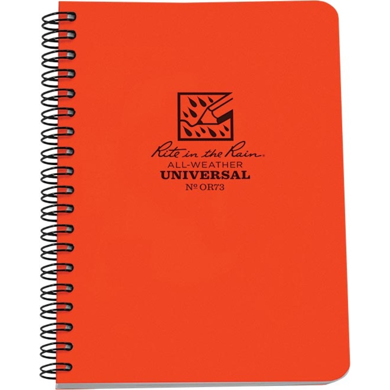 All-Weather Rite In The Rain Spiral Notebooks  Durable, Waterproof Field Journals with Impact-Resistant Binding & Polydura Cover for Outdoor Writing ORG