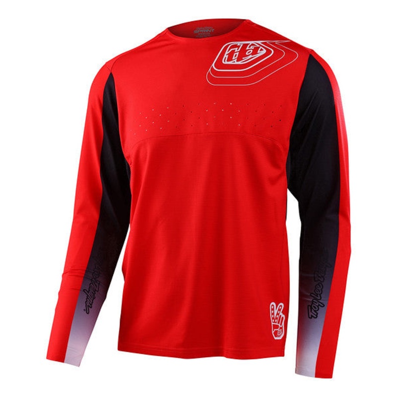 Troy Lee Designs Sprint Long Sleeve MTB Jersey – Richter – Race Red – 2023 Race Red Small
