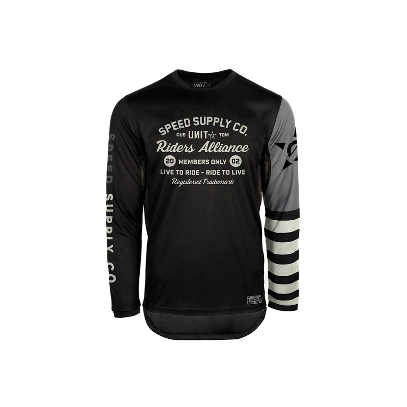 Unit Bandit Long Sleeve MX Jersey – Slim Fit – Black-Gray Black – Gray Medium