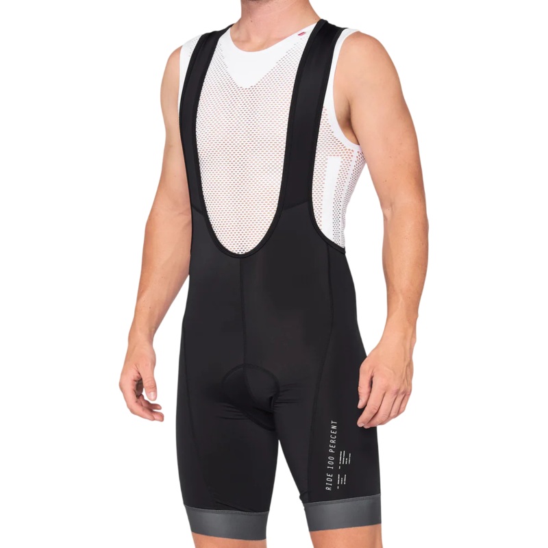 100% Exceeda Bib Short – Black-Charcoal Black Small