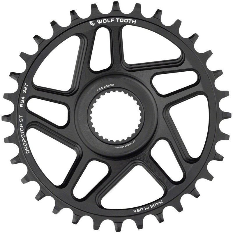 Wolf Tooth Bosch Gen 4 Direct Mount Chainring – Drop-Stop ST, 34T, Black