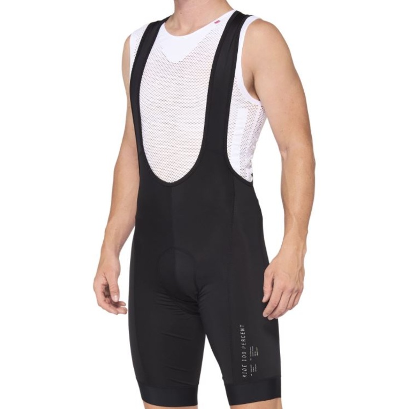 100% Exceeda Bib Short – Black-White Black – White Small