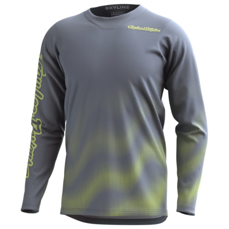 Troy Lee Designs Skyline Chill Long Sleeve MTB Jersey – Waves – Light Gray Light Gray Small