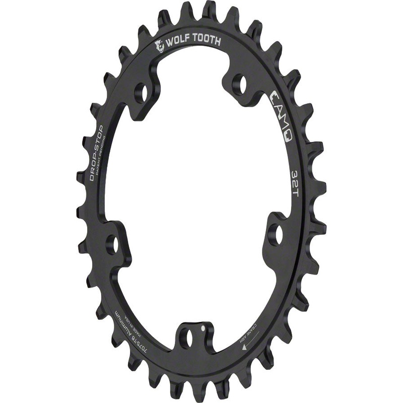Wolf Tooth CAMO Aluminum Chainring – 32t, Wolf Tooth CAMO Mount, Drop-Stop A, Black