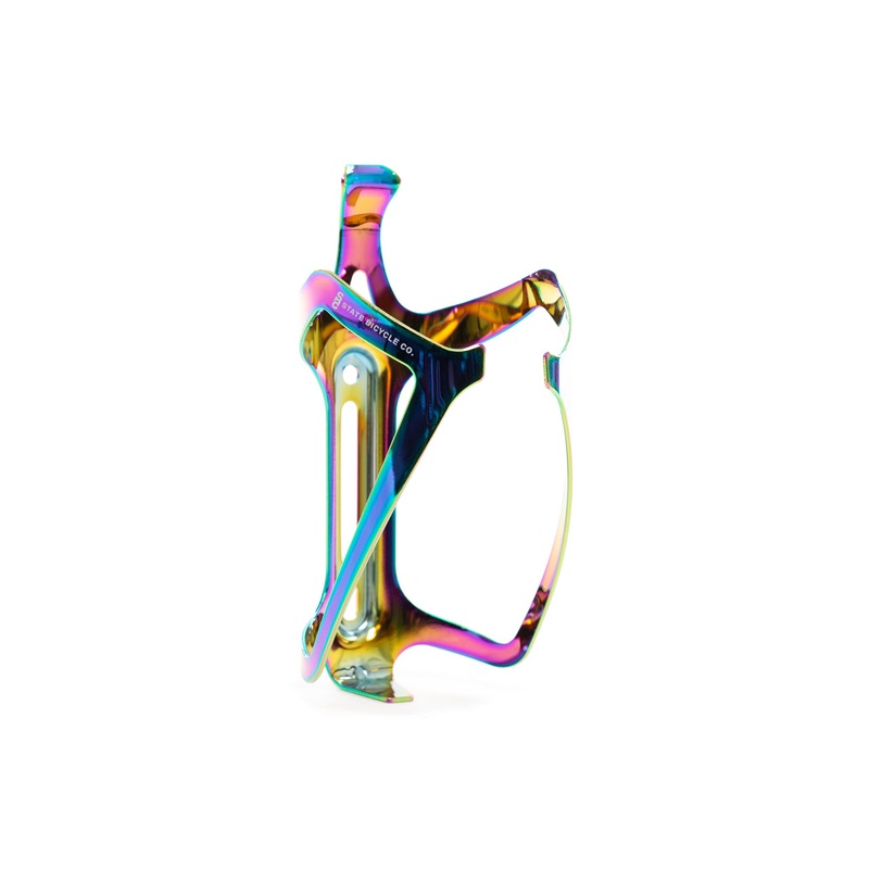 State Bicycle Co. – Metallic Series Bottle Cage – Galaxy / Oil Slick 1- Cage