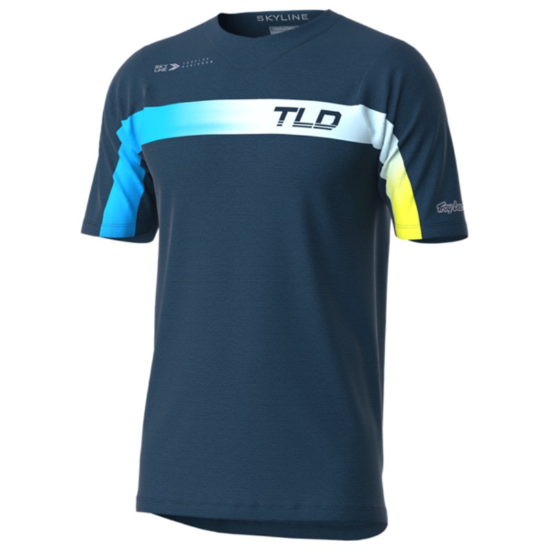 Troy Lee Designs Skyline Short Sleeve MTB Jersey – Jet Fuel – Slate Blue Slate Blue Small