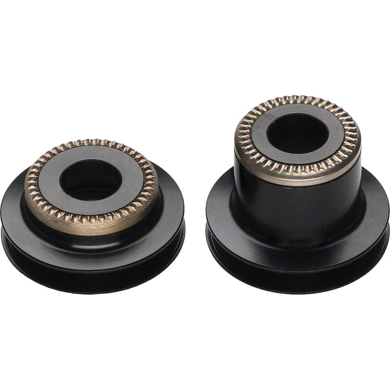 DT Swiss 5mm QR to 9mm Thru conversion end caps for pre-2010 Center Lock 240 hub