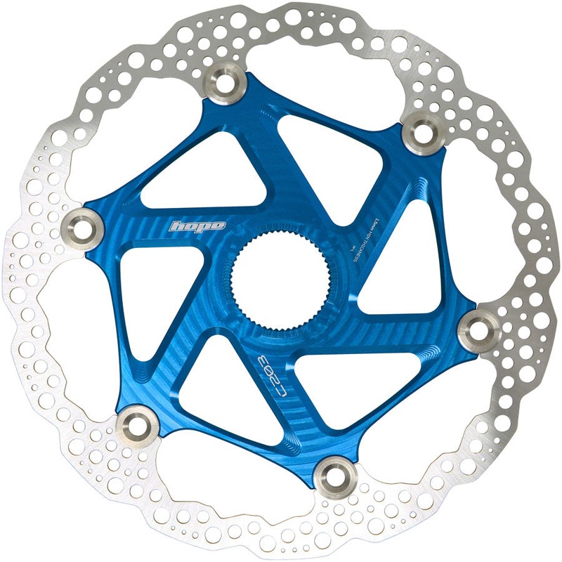 Hope MTB Floating Centre-Lock Disc Brake Rotor – 203mm, Center-Lock, Blue