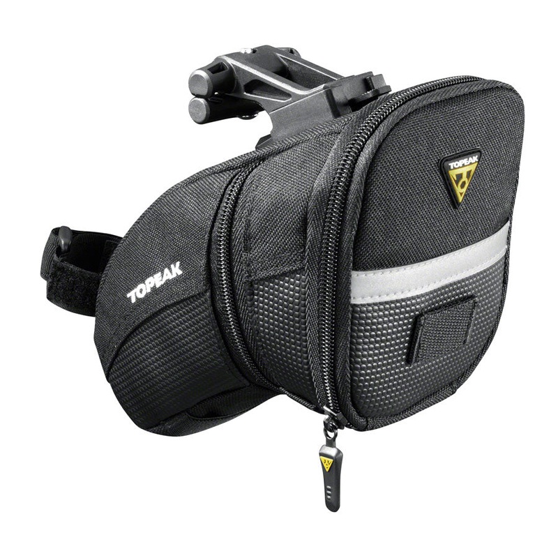 Topeak Aero Wedge Seat Bag: Medium, Black Bike Zippered Saddle Pouch