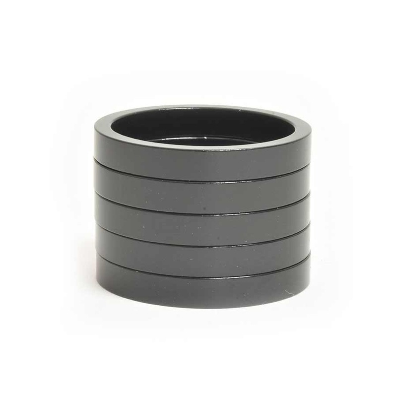 Wheels Manufacturing Aluminum Headset Spacer – 1-1/8″ 5mm Black 5-pack