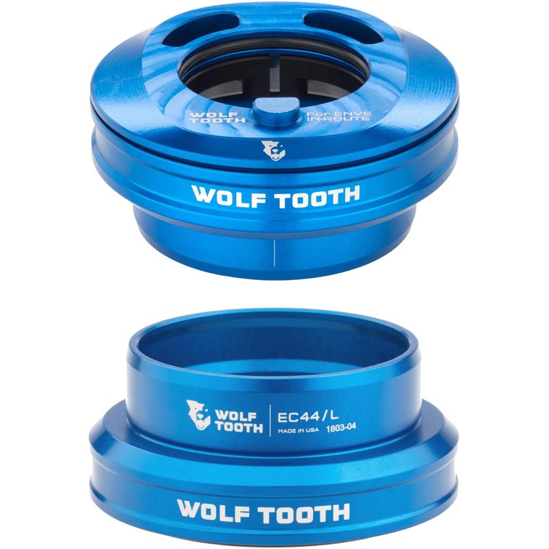 Wolf Tooth Premium Internal Headset – EC44 Upper / EC44 Lower, For Enve In-Route System Only, Blue