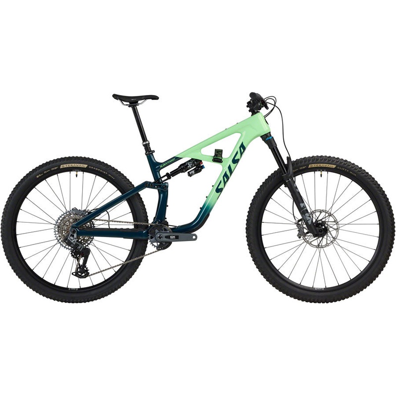 Salsa Blackthorn 125 C GX AXS Transmission Bike – 29″, Carbon, Slate / Citrus, X-Large
