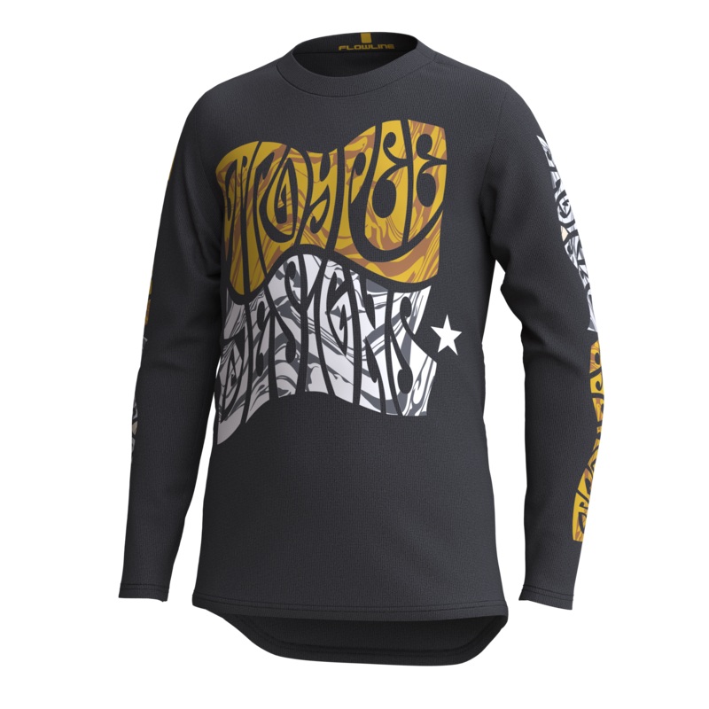 Troy Lee Designs Flowline Long Sleeve MTB Jersey – Tripper – Youth – Black – 2023 Black X-Small