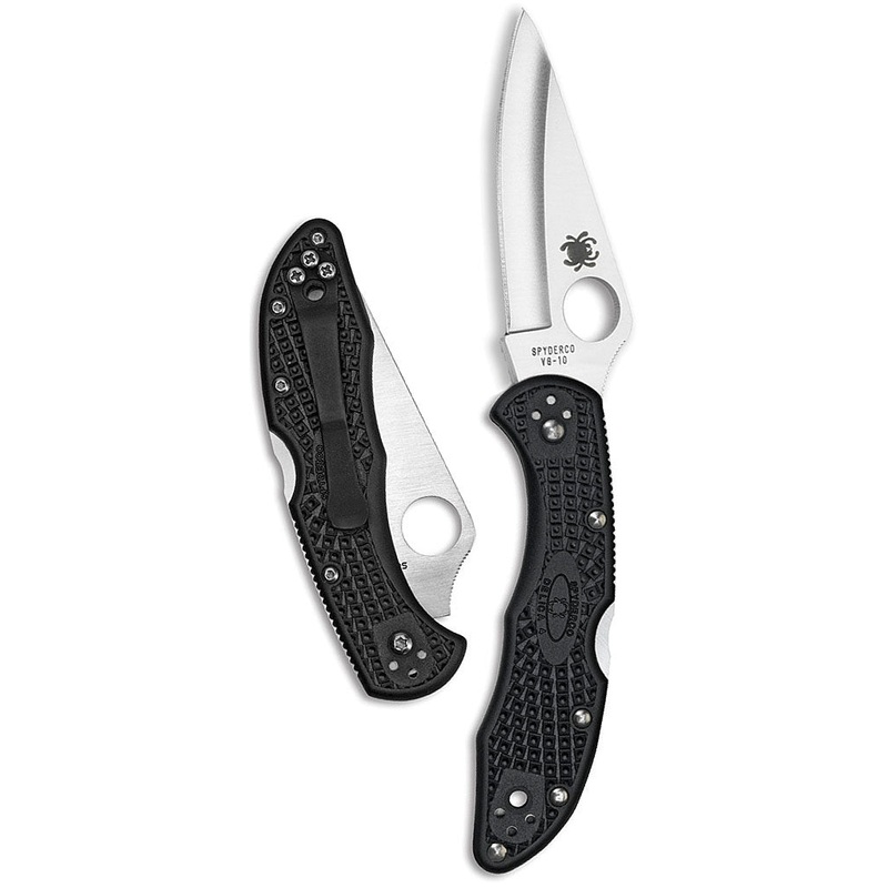 Spyderco Delica 4 Lightweight Knives  VG-10 Steel, FRN Handles, One-Hand Opening, Precision Cutlery for EDC, Camping & Tactical Use BLK