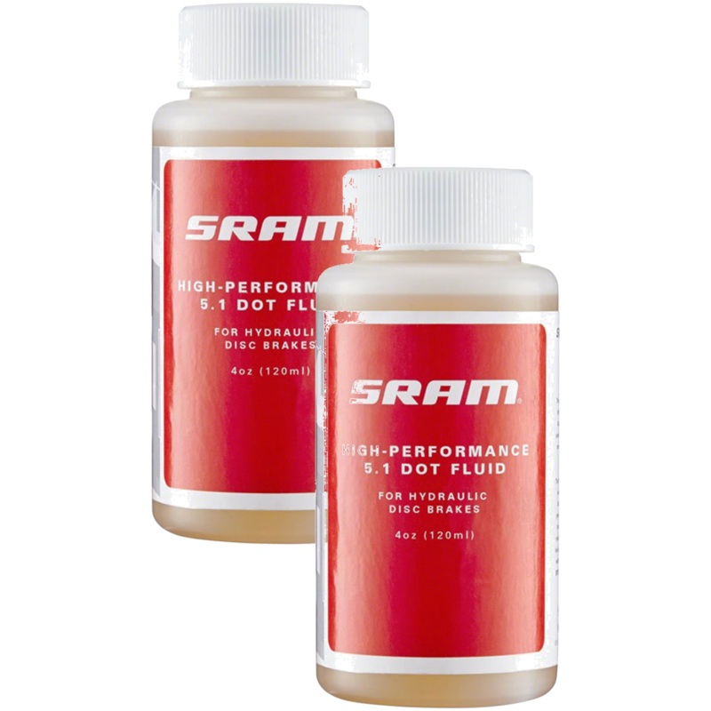 SRAM 5.1 DOT Hydraulic Brake Fluid (4oz, 2-Pack) High-Performance, Non-Silicone, Vacuum-Sealed Disc Brake Fluid