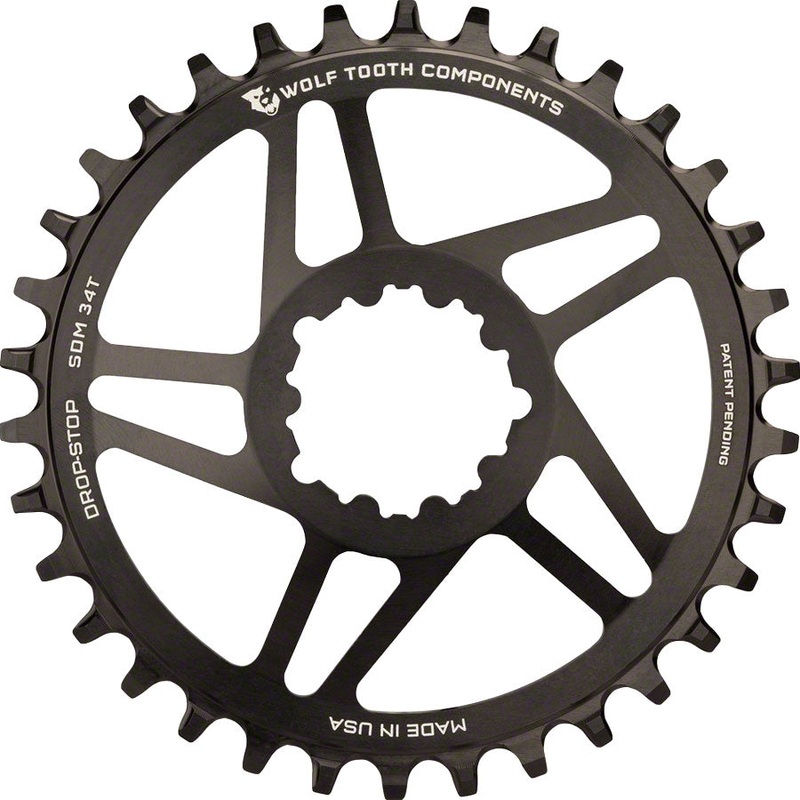 Wolf Tooth Direct Mount Chainring – 30t SRAM Direct Mount Drop-Stop A For SRAM 3-Bolt Cranksets 6mm Offset BLK