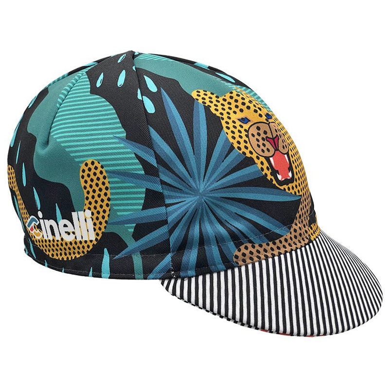 Premium Cinelli Cycling Caps by Lida Ziruffo – Italian Polyester, Stylish Art Designs, Comfortable Fit, Ideal for Cycling Enthusiasts Black/Blue Sharp Teeth