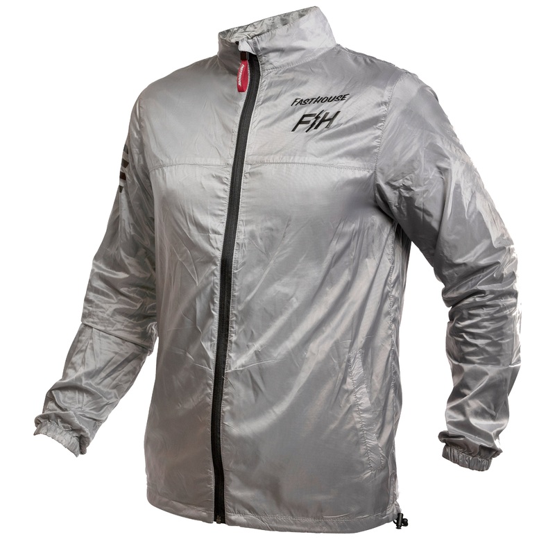 Fasthouse Tracker Packable Windbreaker Jacket – Light Gray Light Gray Small