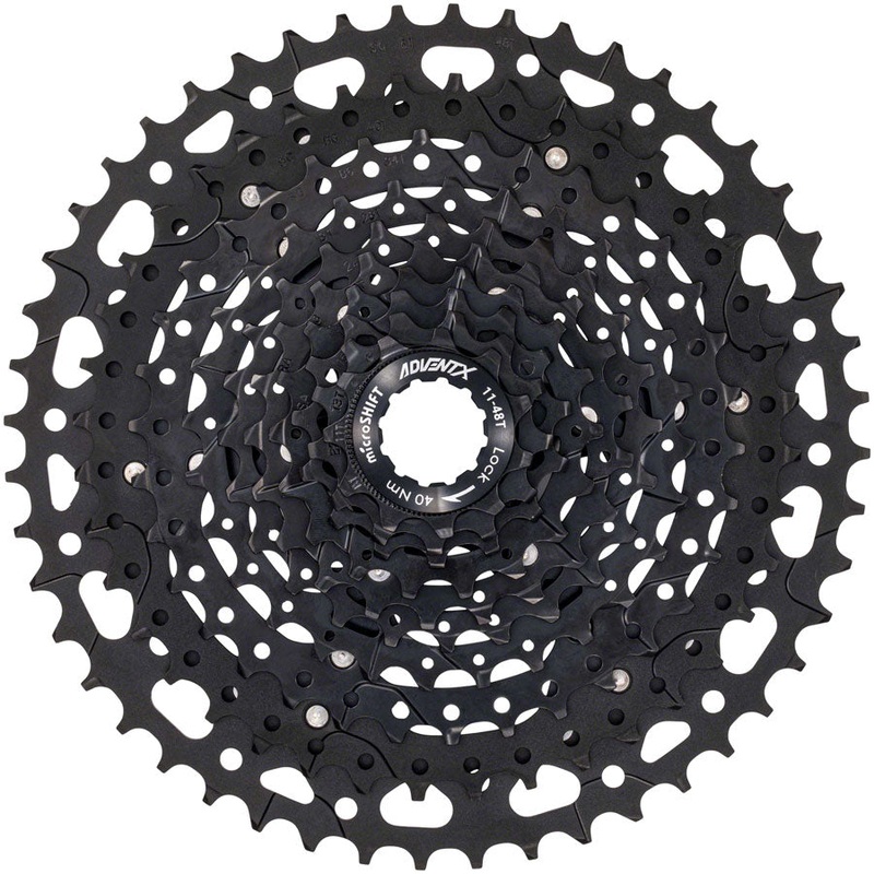 microSHIFT ADVENT X Cassette – 10 Speed 11-48t Black Alloy Spider